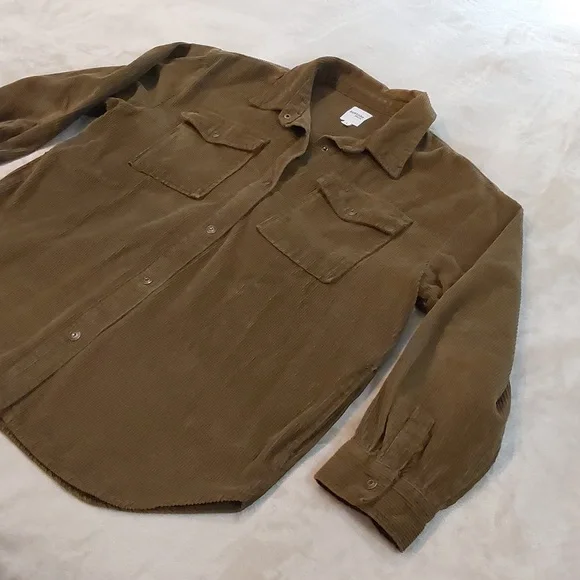 Kensie Jeans Green Button Down Corduroy Over Shirt Jacket Mens Size L - Picture 3 of 13